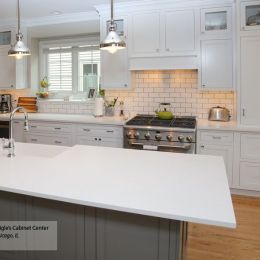 white_inset_cabinets_gray_kitchen_island