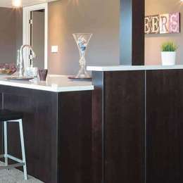 Iron Shore door style in Maple finished in Smoke