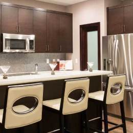 Highland Horizontal door style in Echo Wood Maple finished in Molasses