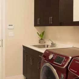 Highland Horizontal door style in Echo Wood Maple finished in Molasses